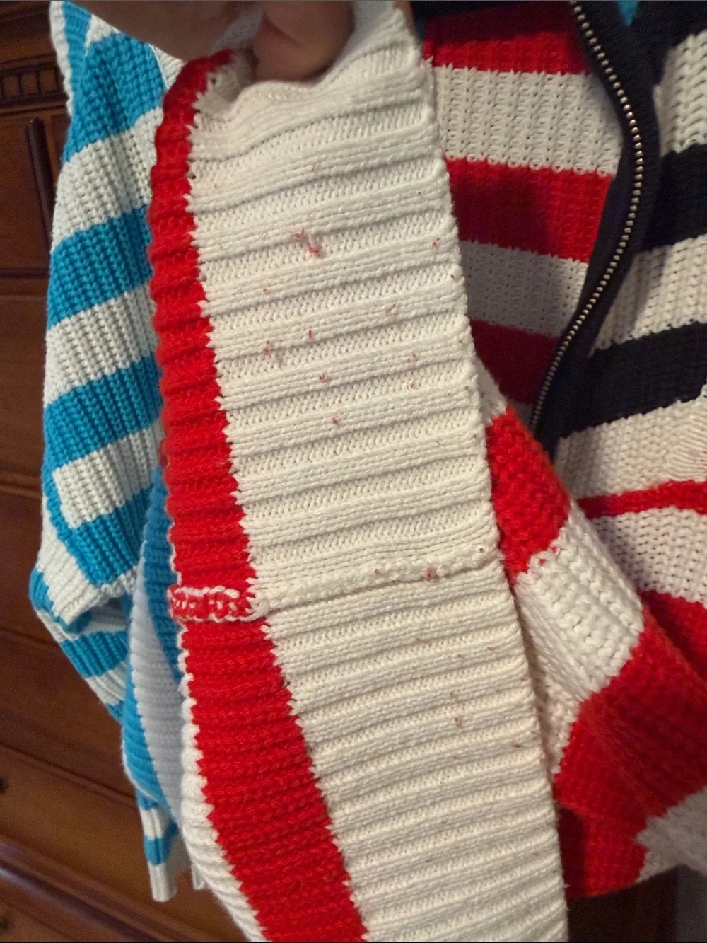 Staud Striped Half-Zip Knit Sweater - Multicolor